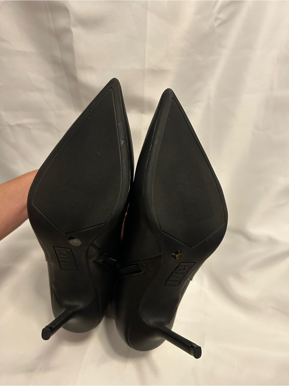 INC International Concepts Black Pointed Toe Stiletto Ankle Boot - Picture 6 of 7